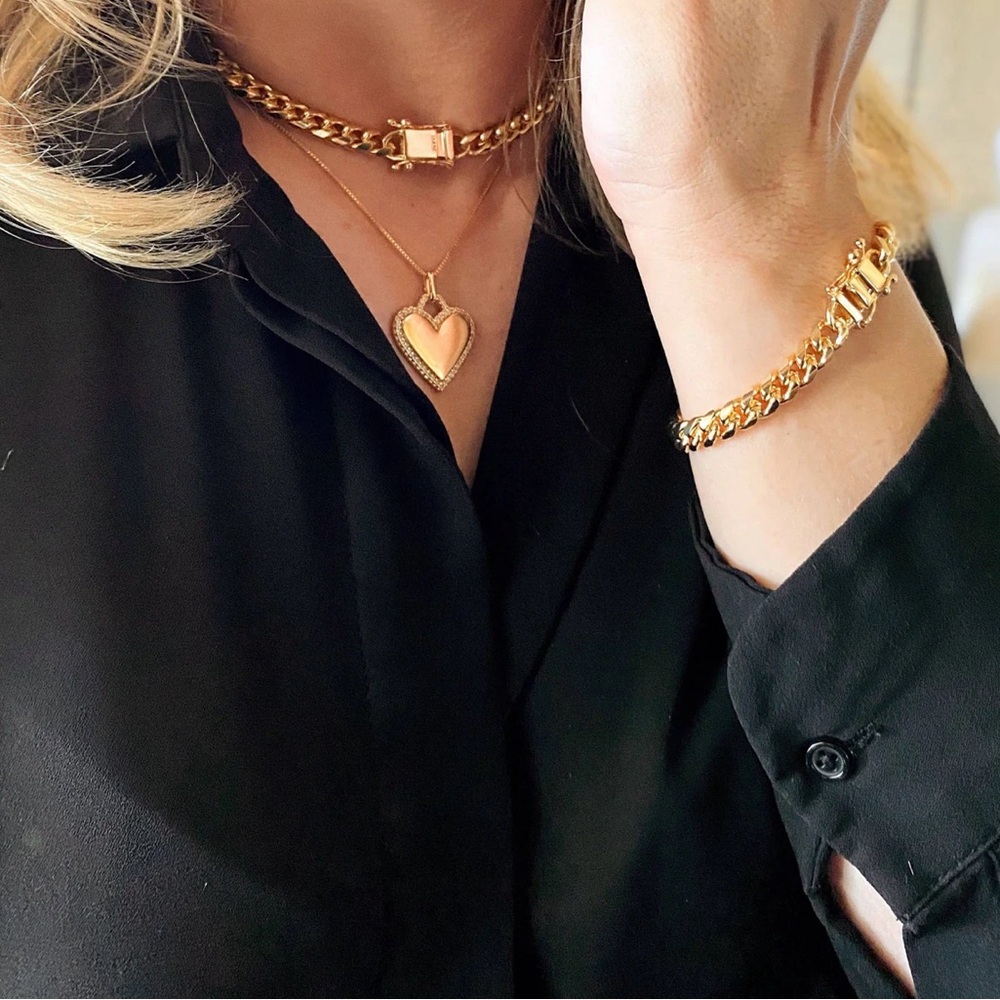 18k Gold Filled Chunky Cuban Necklace Featuring Box Lock Clasp